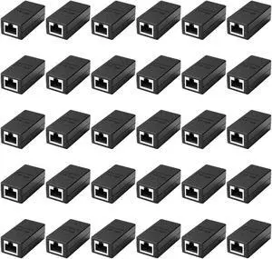 Azduou 30 PCS RJ45 Coupler RJ45 Inline Coupler Cat8 Cat7 Cat6a Cat6 Cat5e Cat5 Ethernet Coupler Ethernet Extension Cable Ethernet Cable Extenderfor TV, Router, PC, Network Switch, Xbox, Playstation
