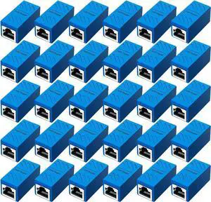 ZUZONG 30 PCS RJ45 Coupler, Ethernet Extender Connector in Line Coupler for Cat8/Cat7/Cat6/Cat5e/Cat5 Ethernet Cable Extender Adapter Female to Female (Blue)