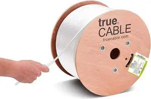 trueCABLE Cat5e Outdoor, Unshielded UTP, 1000ft, UV Resistant, CMX Rated, White, 24AWG Solid Bare Copper, 350MHz, PoE++ (4PPoE), ETL Listed, Bulk Ethernet Cable trueCABLE Cat5e Outdoor, Unshielded UTP, 1000ft, UV Resistant, CMX Rated, White, 24AWG Solid Bare Copper, 350MHz, PoE++ (4PPoE), ETL Listed, Bulk Ethernet Cable