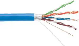 Satmaximum Cat5e FTP 1000ft Shielded Solid Bulk Wire Ethernet Network Cable Blue