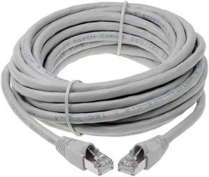 SF Cable 50ft Cat 6A Shielded (STP) Ethernet Network Cable, RJ45 Plugs, 26AWG Stranded Copper Wire, 500MHz - Gray