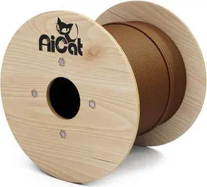 AiCat Cat6 Outdoor Ethernet Cable Direct Burial Unshielded Riser CMX Rated 500ft, UV Resistant 23AWG Solid Bare Copper, 550MHz, UL Listed, Twisted Pair UTP, Waterproof, Bulk Ethernet Cable - Brown