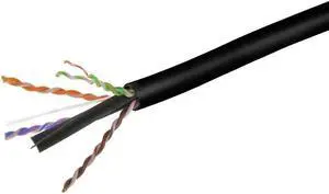 Monoprice Cat6 Plenum Bulk Cable - 500 Feet - Black | UL, Solid, 550MHz, UTP, CMP, Bare Copper, 10G, 23AWG (TAA), for Server Applications, Cloud Computing, Video Surveillance