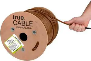 trueCABLE Cat6A Direct Burial, 500ft, Waterproof, Outdoor Rated CMX, Brown, 23AWG Solid Bare Copper, 750MHz, PoE++ (4PPoE), ETL Listed, Unshielded UTP, Bulk Ethernet Cable trueCABLE Cat6A Direct Burial, 500ft, Waterproof, Outdoor Rated CMX, Brown, 23AWG Solid Bare Copper, 750MHz, PoE++ (4PPoE), ETL Listed, Unshielded UTP, Bulk Ethernet Cable