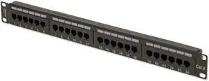 Navepoint Rackmount or Wallmount 24-Port Cat6 Patch Panel RJ45 Ethernet 568A/B Compatible