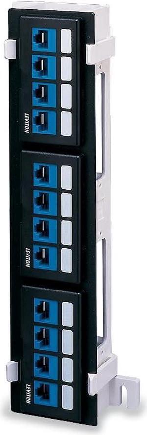 Leviton 49255-Q89 QuickPort 12-Port Patch Block, Mounting Bracket Sold Separately,Black