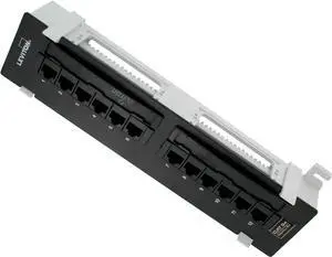 Cat 5e Flat 12-Port Patch Block, 5G596-U89, Black