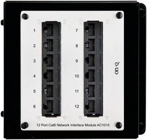 Legrand - OnQ Network Interface Module for Wireless Modem, Home Network Board with 12 Port Switch Design, Cat6 Network Interface Module Labeled 1 Through 12, Black and White, AC1015