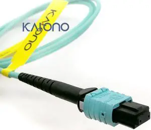 Karono MPO-MPO Fiber Optic Patch Cable, Type B OM3 33 ft (10M) Multimode Fiber, 8 Cores Fiber for QSFP+Transceivers MTP Compatible Cabling System, Patch Panel Cabinet, FTTH, EPON Application, Aqua
