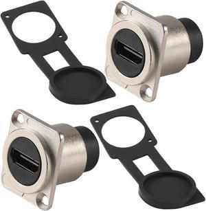 ANMBEST 2PCS HDMI Waterproof Connector, Metal Shell M25 Panel Mounting Female to Female HDMI Bulkhead Coupler with Waterproof Dust Cap