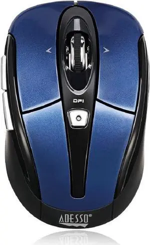 Adesso IMOUSES60L Blue 2.4ghz Wireless Optical Mini Mouse with Programmable Driver 4-Way