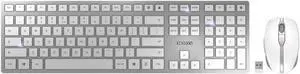 CHERRY DW 9100 Slim Wireless Keyboard and Mouse Set Combo Rechargeable with SX Scissor Mechanism, Silent keystroke Quiet Typing with Thin Design for Work or Home Office. (White & Silver)