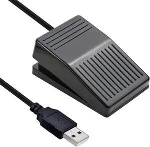 iKKEGOL USB Foot Pedal, USB Single Foot Switch Game Control, One Key Programmable Footswitch Map Mouse Keyboard for Video Game Push to Talk, Transcription HID