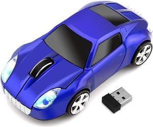Aikchi Wireless Car Mouse, 3D Optical Mouse for Desktop Laptop PC Computer Mice, 2.4GHz 1000DPI Mouse for TSL (Blue)