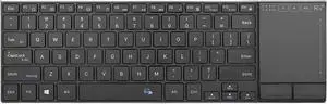 Rii Wireless Bluetooth Keyboard,Multi Device Rechargeable Keyboard Stainless Steel Ultra Slim Bluetooth Keyboard with Multi-Touch Touchpad,Compatible with PC, Mac, Laptop(2.4G+BT New)