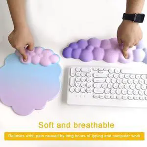 Mouse Pad with Wrist Rest -Desk Decoration-WENPIC- Ergonomic Cloud Wrist Rest - Soft and Flexible, Non-Slip - Can Relieve Long-Term Office Wrist Pain - Ideal for Office, Computer, Laptop (B)