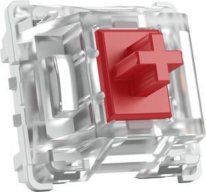 Gateron Linear Switches x Glorious 120 PCS - for Mechanical Keyboards, Gaming and Programming, 3-Pin, Transparent with Red Stem, LED-SMD Compatible