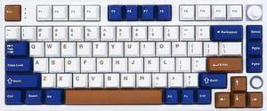 KS75T 75% Mechanical Keyboard with Volume Knob, Tri-Mode Hot Swappable Gaming Keyboard, RGB Backlit, Bluetooth, 2.4G Connection with Silver Switches