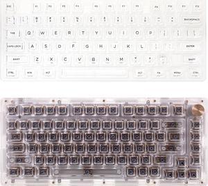 GK GAMAKAY 113 Keys Transparent PC Keycaps Set with 2.75 Shift, ASA Profile Keycaps for SN75 98% 75% Layout MX Gateron Kailh Switch Mechanical Gaming Keyboard (Amber Clear Theme)