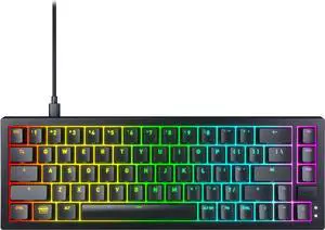 Xtrfy Cherry K5V2 Compact, Mechanical Gaming Keyboard in 65% Format US Layout Hot Swappable, Cherry MX2A RED Switches (Black)