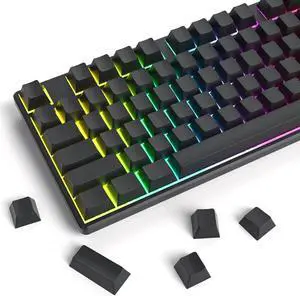 Owpkeenthy Blank Black PBT keycaps Custom Cherry Profile 1.5mm Thick ANSI ISO Minimalist Keycap Set for 60% 65% 75% Fullsize MX Switches Mechanical Keyboard (Blank Black)