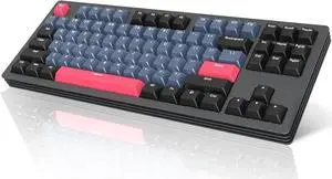 A.JAZZ AKC087 Mechanical Keyboard, Tri-Mode Wireless, Multi-Layer Metal Base, Compact 87 Keys TKL Layout, Retro Tricolor, Hotswappable RGB, for Win/Mac
