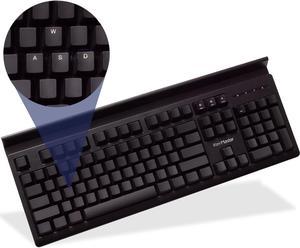 Blank or Visible Mechanical Keyboard | Wired PC Gaming Keyboard by Keymaster | Shine Through Keycaps with Custom Key Lighting | Backlit White LED with Show/Hide Light Up Keys | Silent Linear Switches