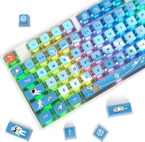 120 Keys ASA Profile PBT Pudding Keycaps Space Keycaps Dye-Sublimation Custom Keycaps for Cherry Gateron MX Switch Mechanical Gaming Keyboard(Space)