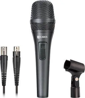 CAROL Vocal Microphone - Cardioid Unidirectional Dynamic Microphone with AHNC Noise Cancellation, for Professional Live Stage Singing Performance, includes Stand Adapter and 14.8ft XLR cable,AC-910S