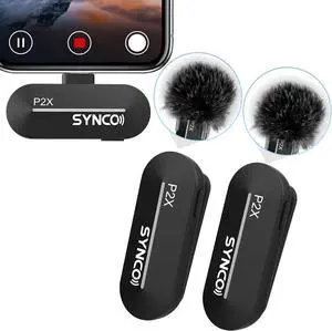 SYNCO 2 Mics Wireless Lavalier Microphone for iPhone, P2XL Professional Lapel Mics for Tiktok, YouTube, Streaming, Vlog Video Recording, Wireless Microphone for iPhone 14/13/12/11/SE...