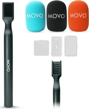 Movo WMX-HM Mic Handle for DJI Mic, Rode Wireless GO, Hollyland Lark, and More - Wireless Interview Microphone Handle - Wireless Lav Mic Adapter for Vlogging, Interviews, Podcasting, Content Creation