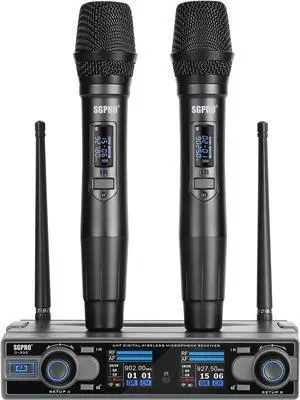 Wireless Microphones for Singing and Speaking, Microfono Inalambrico Professional with Dual Cordless Handheld Mics for Stage, Live House, Classroom, or Church, Easy Operation and Great Sound