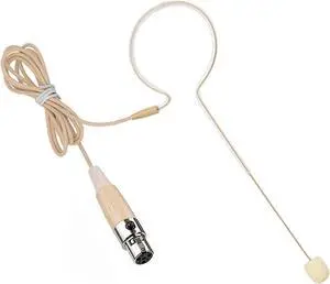 Headset Microphone Single Ear Earset Headworn Over Ear Hanging Condenser Omnidirectional Mic Compatible with Shure Wireless System Bodypack Transmitter with 1.2m Cable Mini XLR 4 Pin TA4F Plug