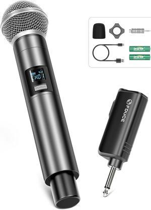 FDUCE W30 Wireless Microphone,UHF Dynamic Handheld Microphone,Rechargeable Receiver with Volume Adjustment Button,for ,Singing,Family Party(200ft)