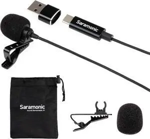 LavMicro-U Professional Lavalier Microphone for iPhone 15, Android & iPad with USB-C & Computers with USB or USB-C with 6.6' Cable for Vlogging, Interviews, YouTube, TikTok, Live Streaming