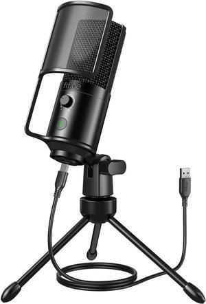 Podcast Recording Microphone, PC USB Condenser Microphone for Streaming Vocal Music, Computer Desktop Microphone with Mute Button for Windows/Mac OS-K669PRO1