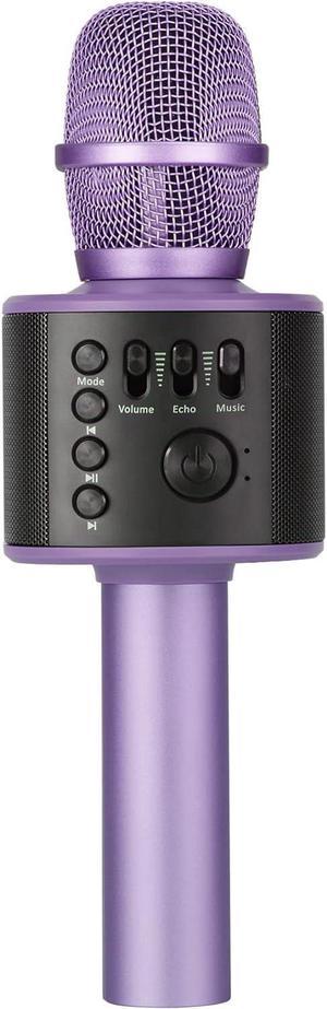 Core Innovations Wireless Bluetooth  Microphone with Built-in Speakers + HD Recording, Portable Handheld Mic | Lilac