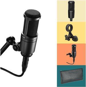 Audio Technica AT2020 Condenser Studio Microphone Bundle with Pop Filter and XLR Cable