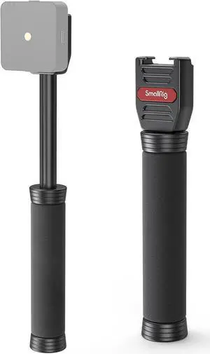 SMALLRIG Interview Microphone Handle, Stretchable Mic Handle for RODE Wireless Go, for DJI Mic, for Hollyland Lark 150, for Synco G1/A2 and Other Wireless Lavalier Microphones with Cold Shoe 3182