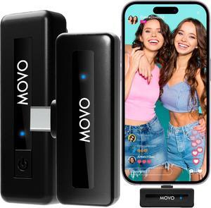 Movo Wireless Mini UC USB-C Wireless Microphone for Android - Wireless Lavalier Mic for Android Phones, Laptops, iPad Pro, and More