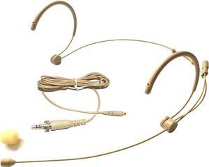 Microdot 4016 Headset Headworn Microphone for SENNHEISER Wireless System- Detachable Cable with 3.5mm Screw Locking Plug - Omidirectional Mic