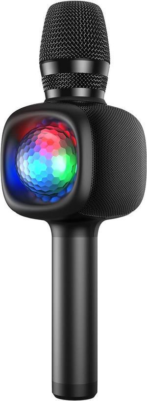 Star10 Wireless Bluetooth 5.2 Karaoke Microphone for Singing, 4-in-1 Karaoke Machine Portable Handheld Mic Speaker with Disco Light Voice Changer for Car Travel Party, Gifts for Adults and Kids