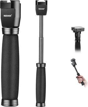 Neewer 8.7"/22cm Telescoping Interview Mic Handle for Wireless Go, Lavalier Video Microphone Handheld Adapter with Cold Shoes Compatible with RODE Wireless Go II DJI Mic CM22, MS003