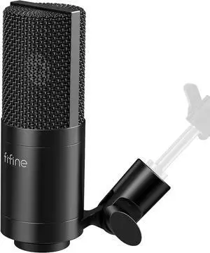 XLR Microphone, Condenser Podcast Mic for Recording, Vocal, Voice-Over Streaming, Podcast, Singing, Cardioid Studio Microphone, Metal Material, Black-K669C