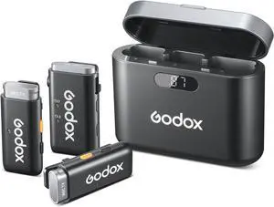 GODOX WEC Wireless Lavalier Microphone with Noise Cancellation, 656ft Transmission, 8H Battery Life Compact Wireless Lapel Microphone System for DSLR Cameras/iPhone/Android