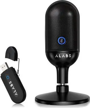 USB Wireless Cardioid Condenser Microphone for Podcast,Gaming and Home Office,100ft Signal Transmission Distance,Streaming Mic with LED Quick Mute Indicator and Noise Cancelling for PC,Mac