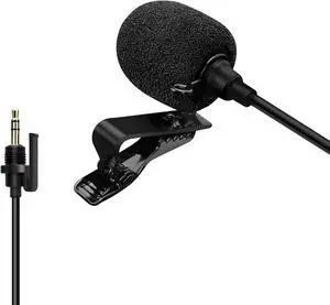 comica CVM-SM-O1 Lavalier Lapel Microphone, Omnidirectional TRS Clip-on Condenser Mic Compatible with DSLR Camera BoomX-D/Sennheiser and Other Wireless Transmitter,Lav Mic for Video Recording