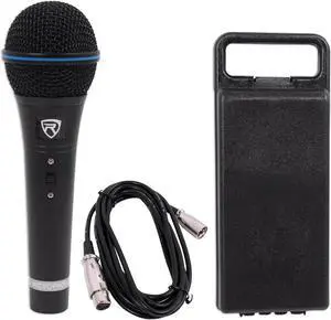 Rockville RMM-XLR Dynamic Cardioid Professional Metal Microphone W/10' XLR Cable., Black