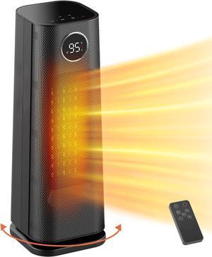 Space Heater for Indoor Use, 1500W Fast Electric Portable Ceramic Heaters with Thermostat, 4 Modes, 24H Timer, 70°Oscillating Room Heater with Remote for Office Bedroom Use, 2023 Upgraded