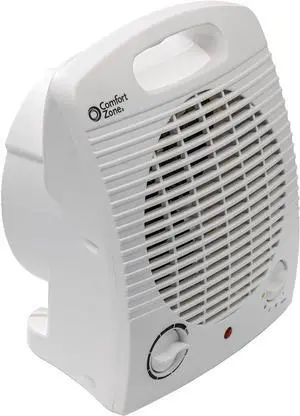 Comfort Zone Indoor Space Heater, Portable, Fan Forced, Electric, Adjustable Thermostat, Overheat Sensor, Safety Tip-Over Switch, & Stay Cool Housing, Ideal for Home, Bedroom, & Office, 1,500W, CZ35E